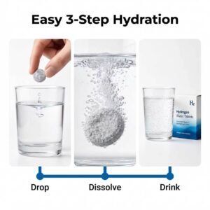 H2 Molecular Hydrogen Water Tablets with Magnesium – Antioxidant & Cellular Health Support, 30 Tablets